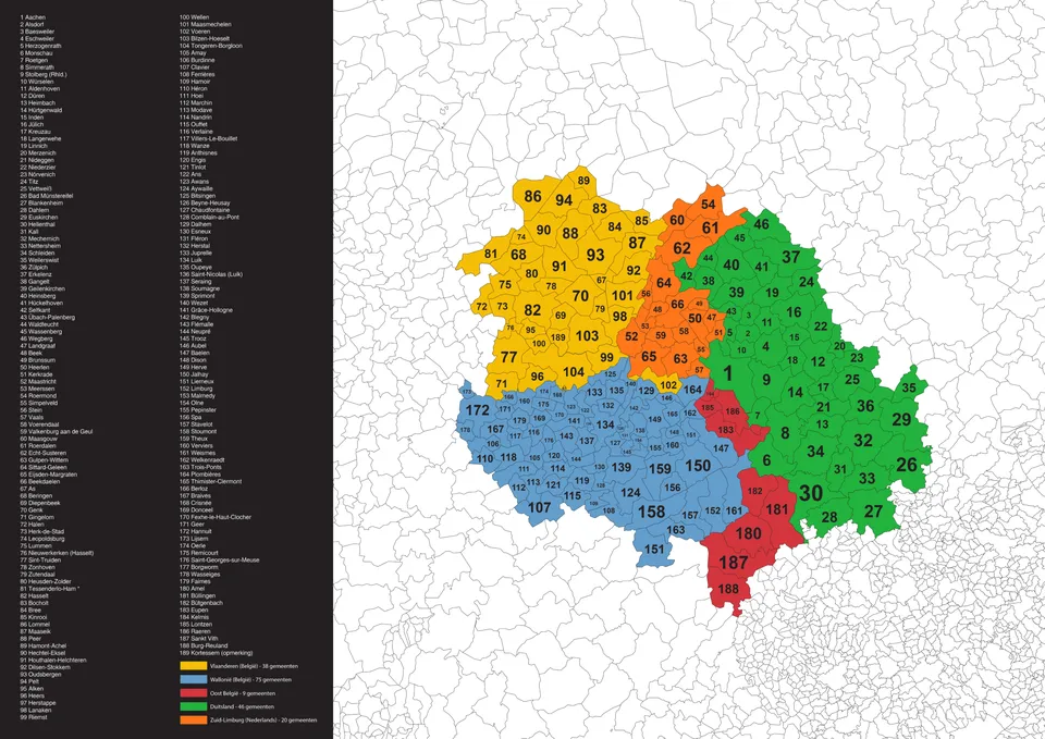 EMR border with numbers, legend, and municipalities with new colors.