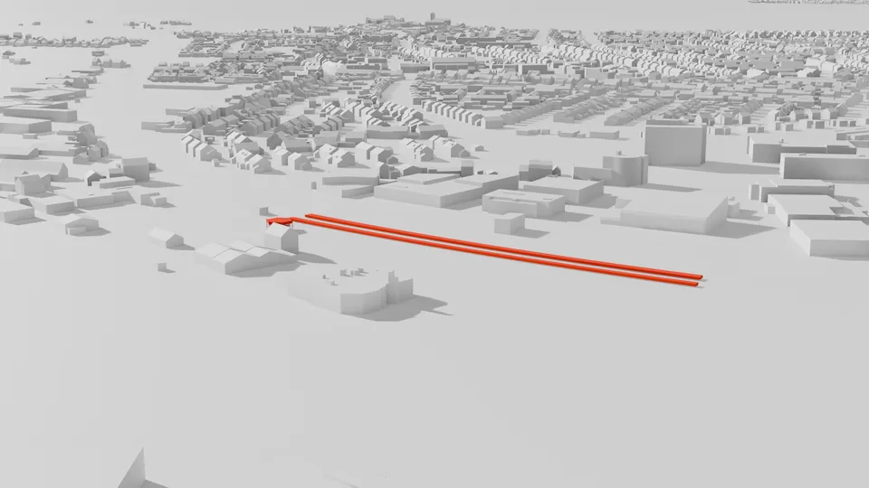 3D render of Beek-Elsloo station, modelled in Blender as part of a series visualising stations along the Limburg railway network.