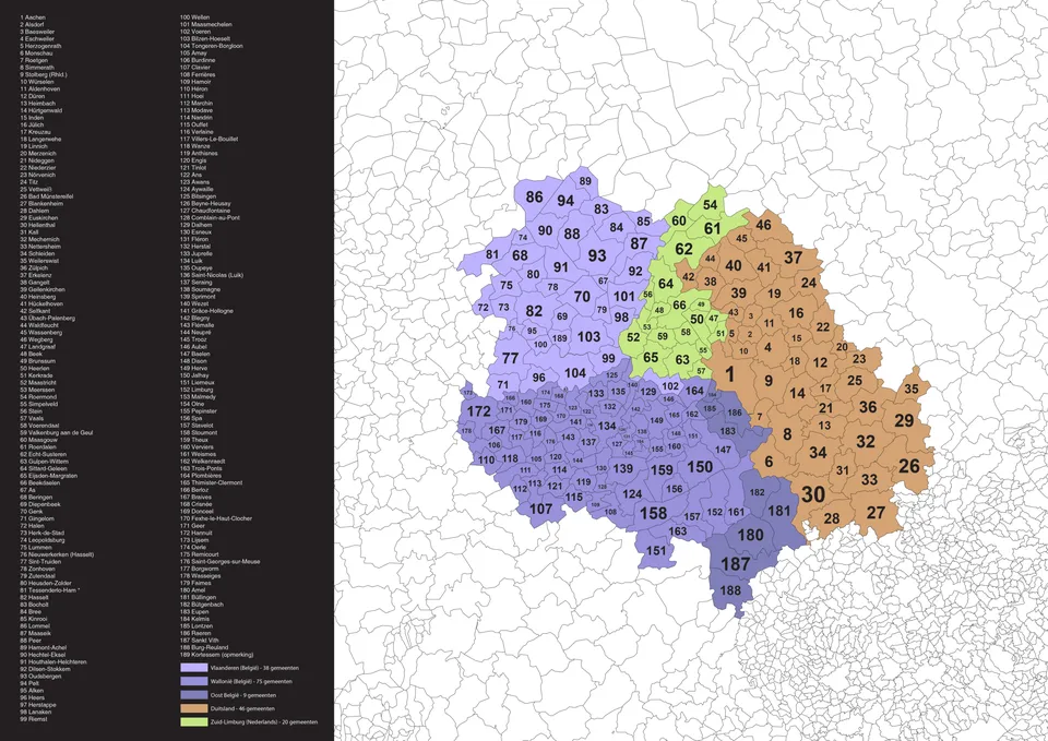 EMR border with numbers, legend, and municipalities.