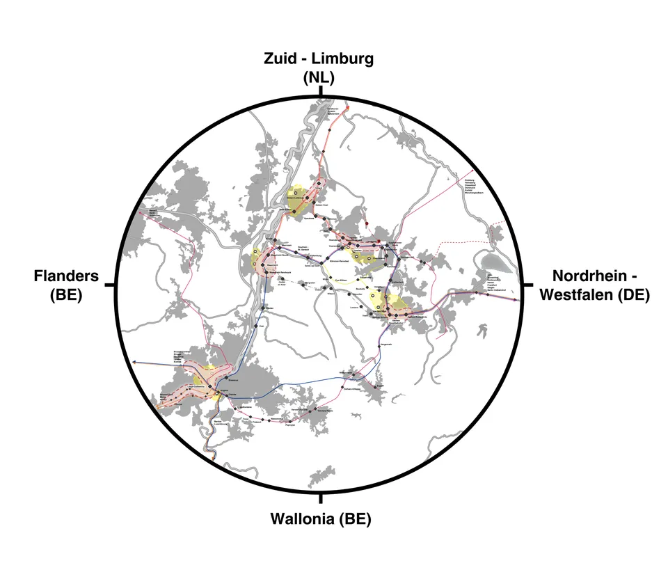 Abstract map visualization for Trans Regio Express.
