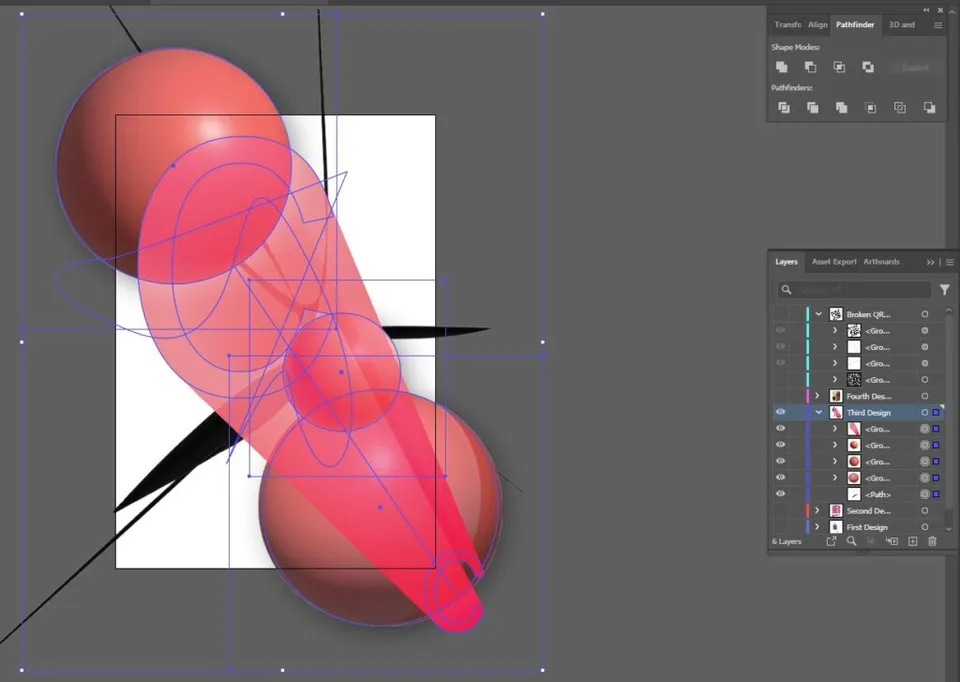 Illustrator workspace for the SGI-inspired poster