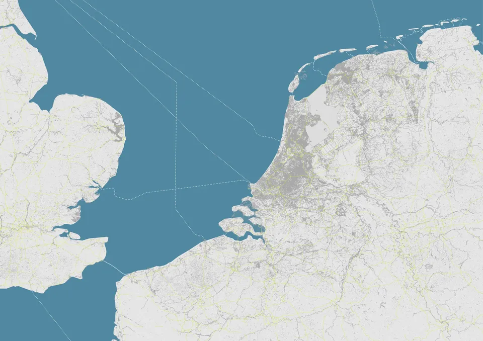Eurodelta map I made, shows water, water connections and highways.