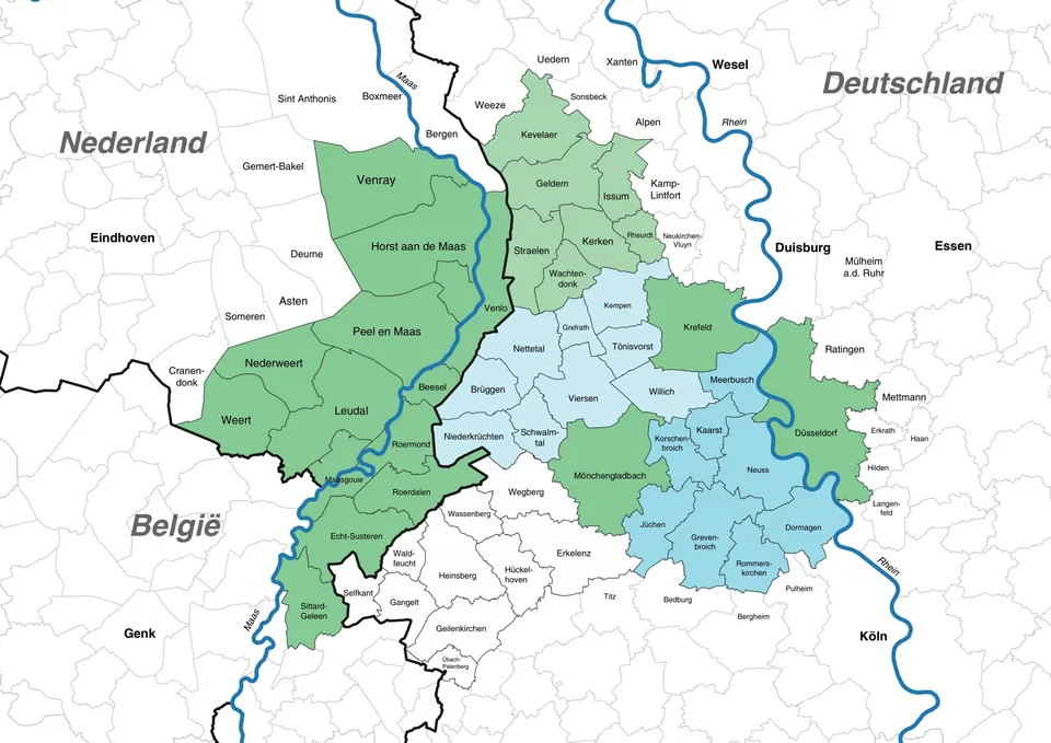 EMR Noord municipalities with names.