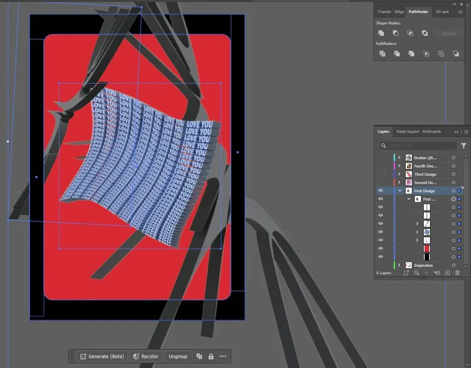Illustrator workspace for the first poster