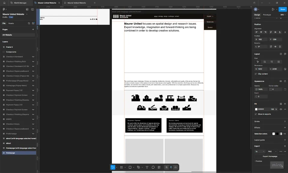 Preview of me working on the proposal idea for the redesigned UI of Maurer United. Part 2.