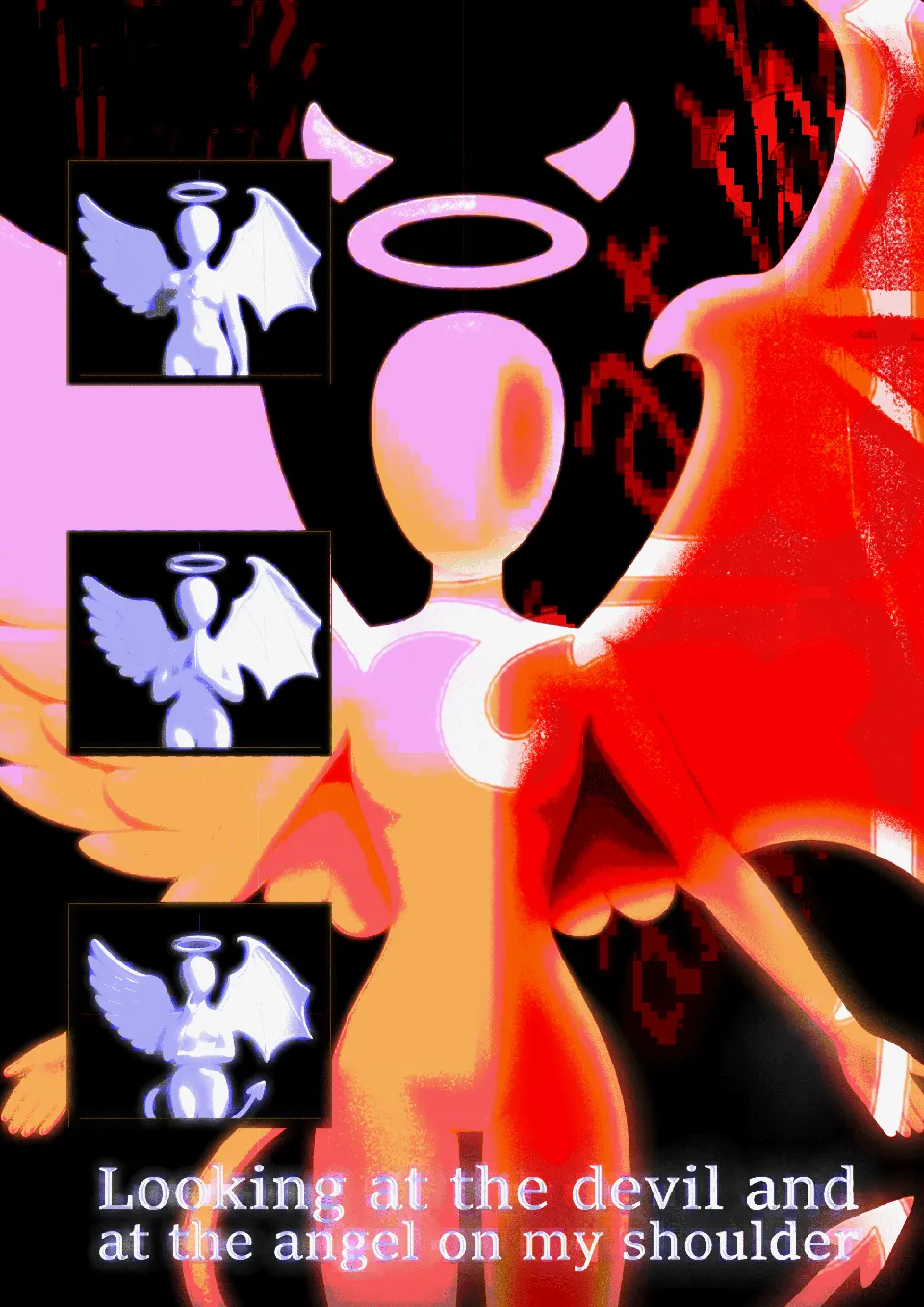 Angel of Darkness poster with a stylised purple demon against red flames.