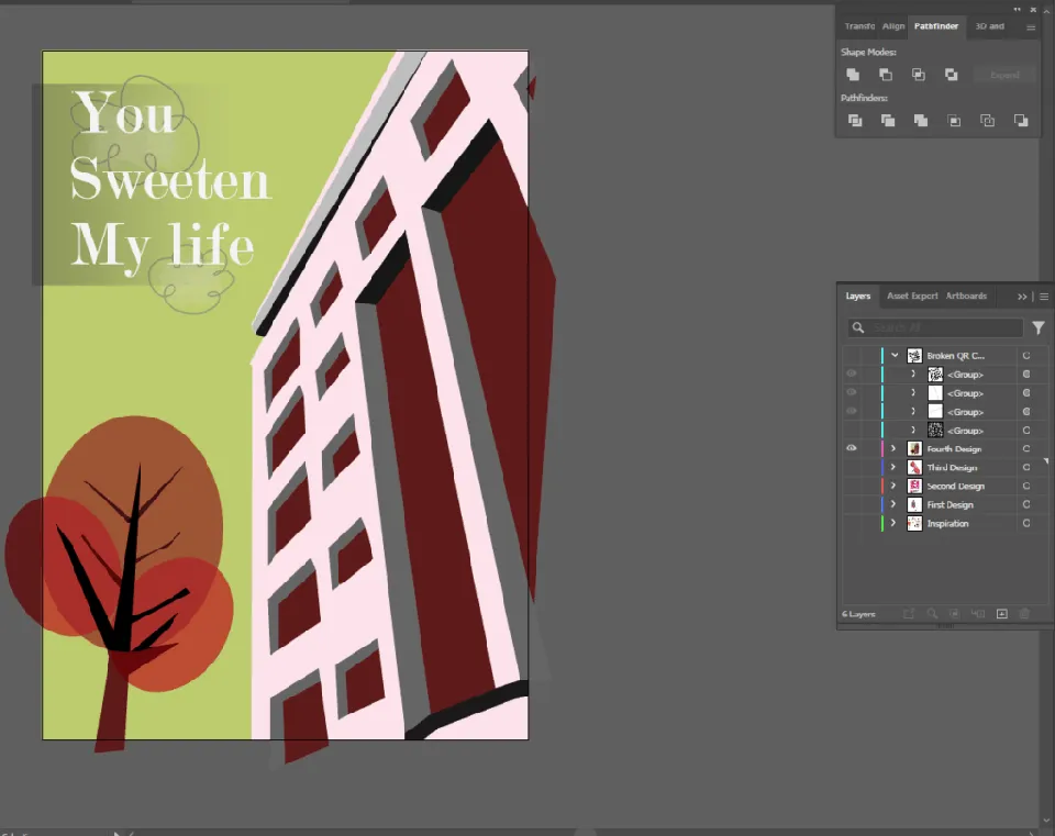 Illustrator pen-tool vector of the apartment building