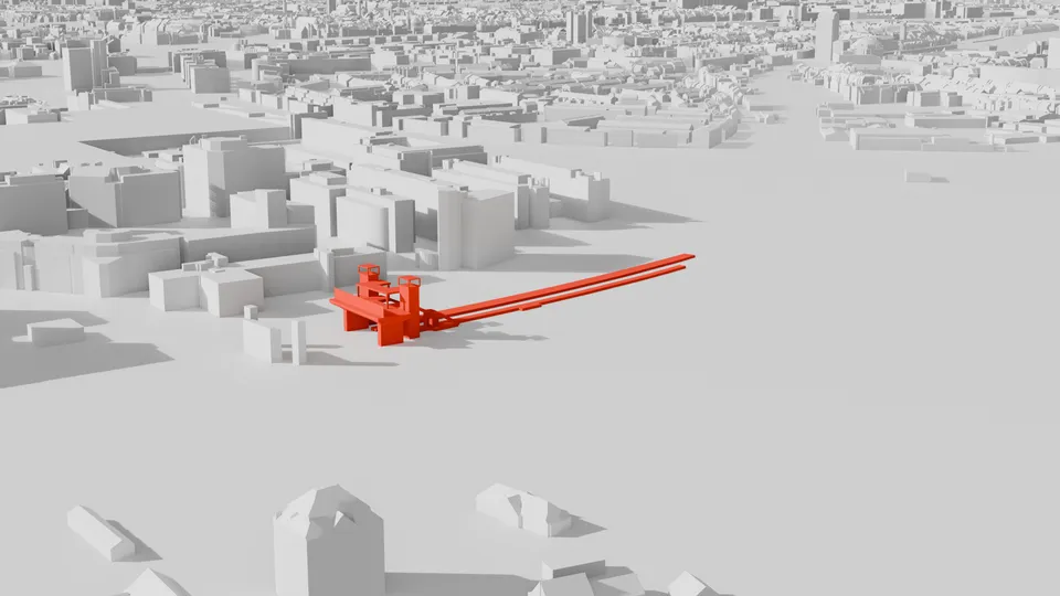 3D render of Maastricht Randwyck station, modelled in Blender as part of a series visualising stations along the Limburg railway network.