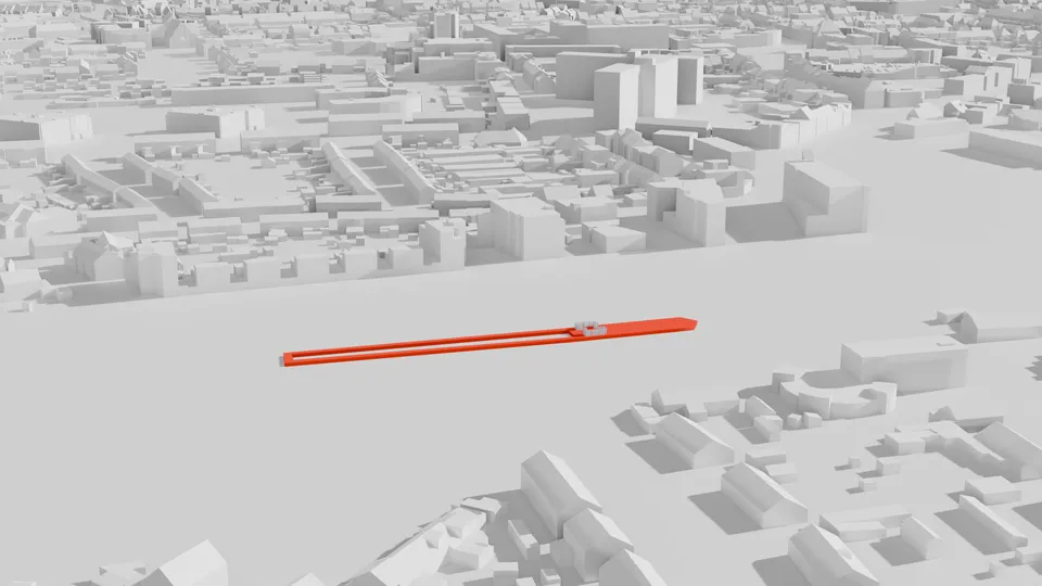 3D render of Geleen Lutterade station, modelled in Blender as part of a series visualising stations along the Limburg railway network.