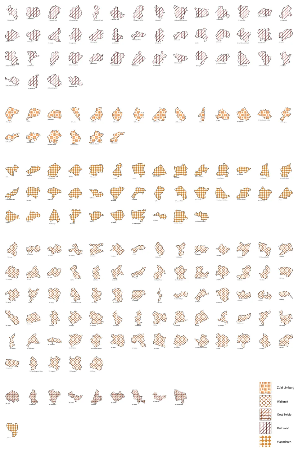 EMR municipalities in split view with patterns.