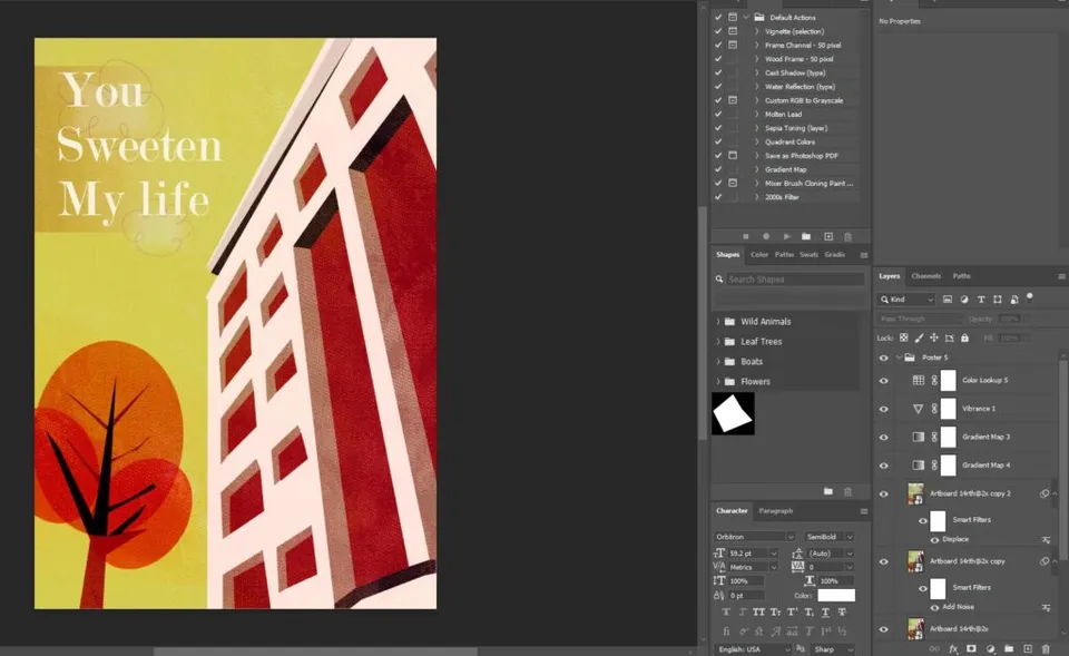 Photoshop halftone and gradient map work on the fourth poster